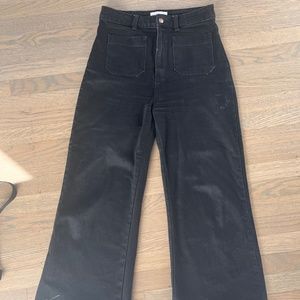 ROLLA’S High waisted wide leg cropped jeans